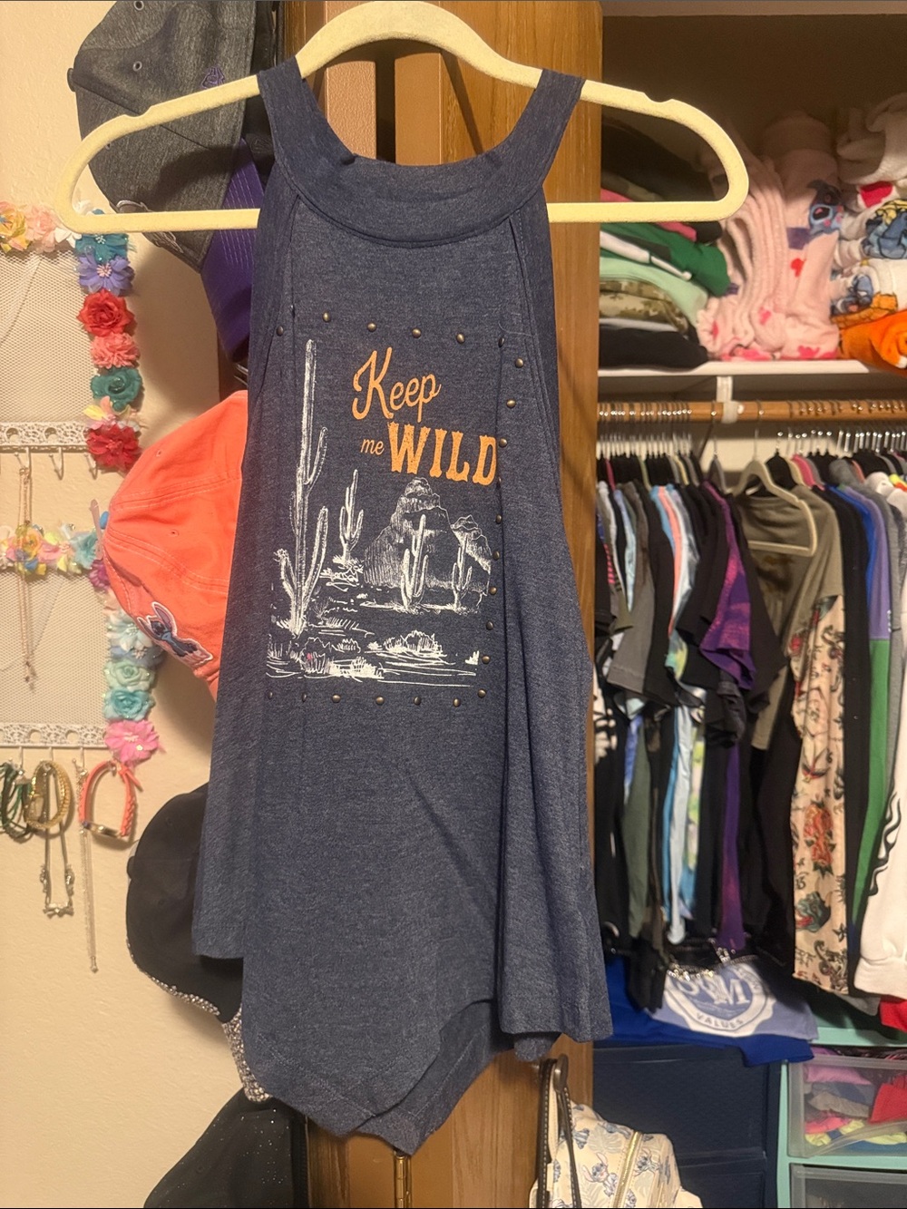 Shyanne Navy Blue "Keep Me Wild" Tank Top